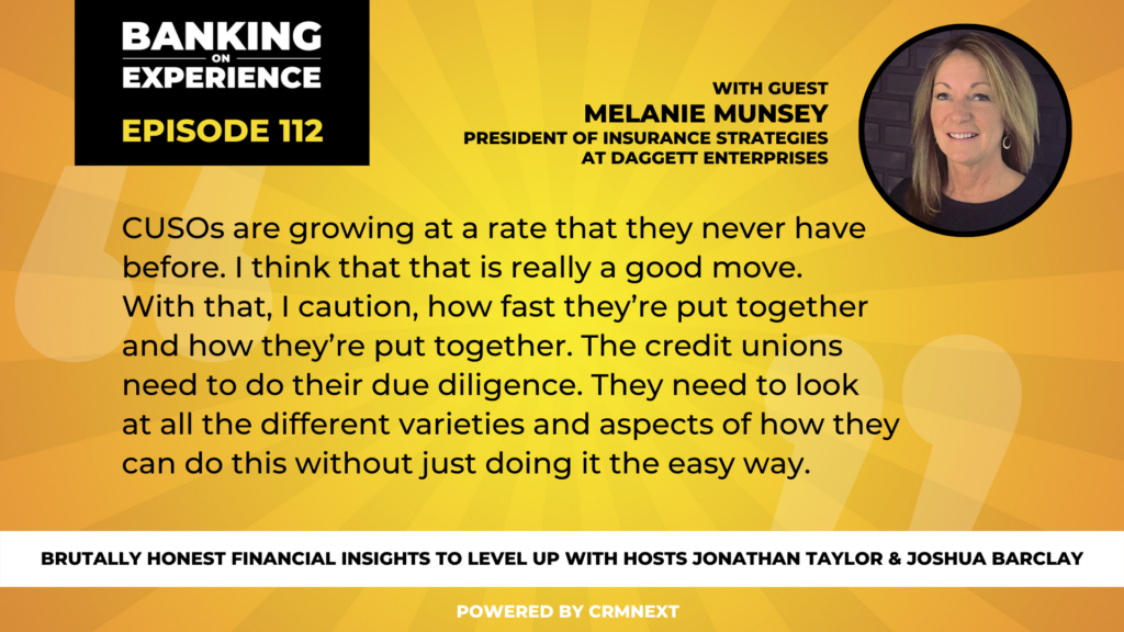 Melanie Munsey quote from the banking on experience podcast 